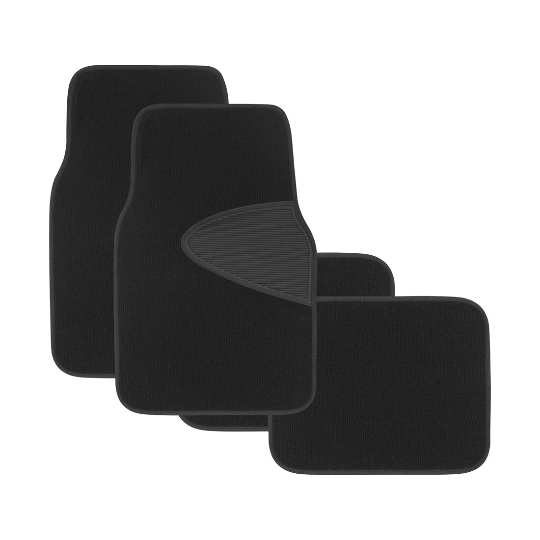 SCA Car Floor Mats Loop Pile Carpet Black Set of 4, , scaau_hi-res