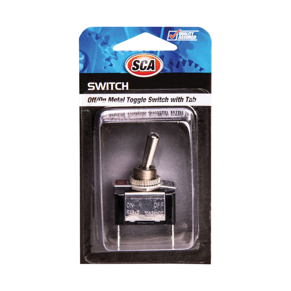 SCA Toggle Switch 12/24V, On/Off, Metal w/ Tab Supercheap Auto