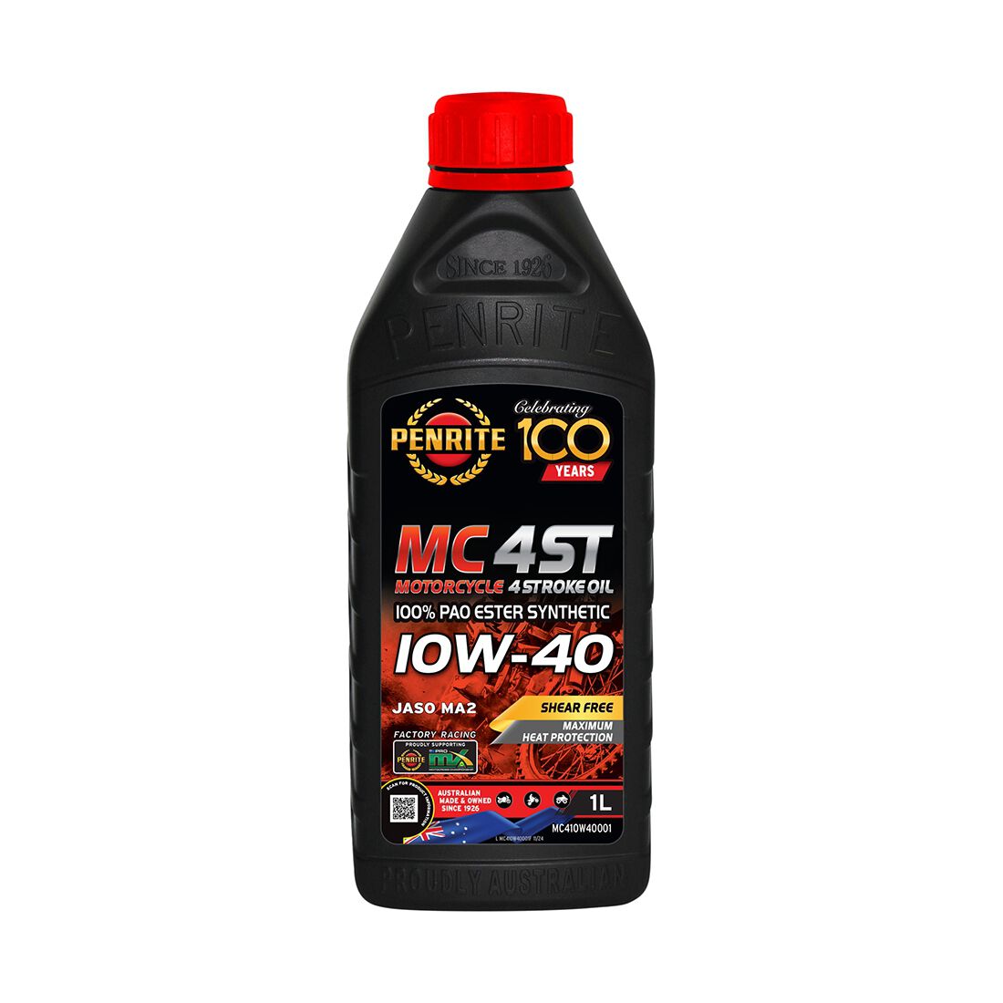 Penrite MC-4 PAO Ester Motorcycle Oil - 10W-40, 1 Litre, , scaau_hi-res