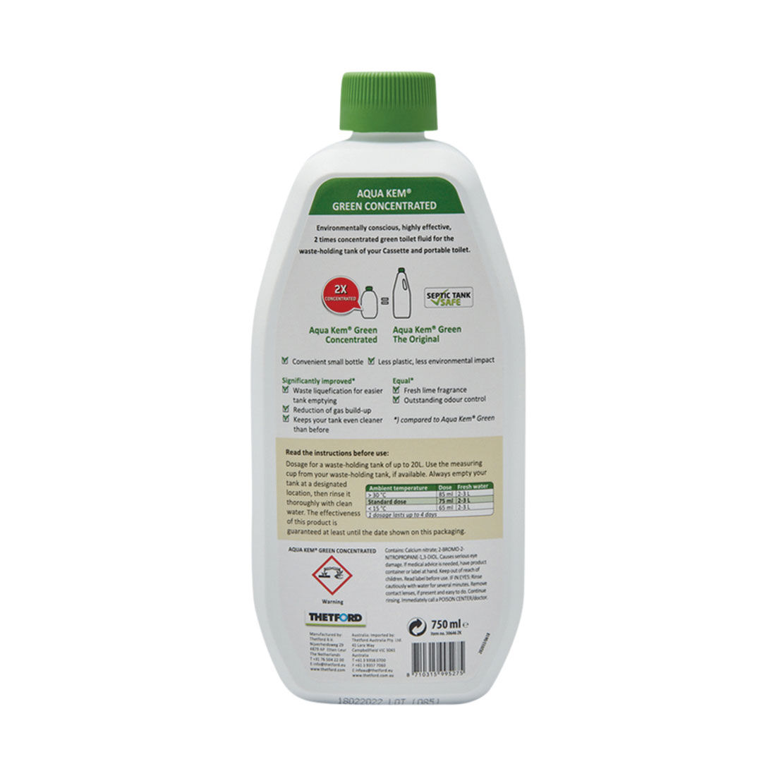 Thetford Aqua Kem Green Concentrate Toilet Additive 750ml, , scaau_hi-res