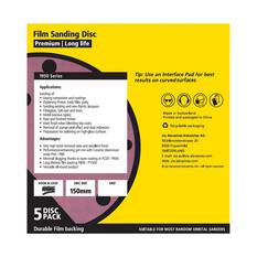 SIA Abrasives 150mm Premium Wet & Dry Sanding Disc, 1950 Series, 8 Hole, 1200 Grit, 5 Pack, , scaau_hi-res