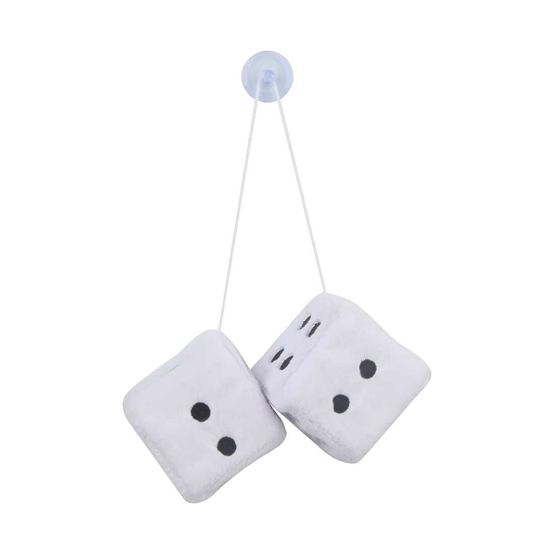 Hanging Couple Fuzzy Plush Dice White, , scaau_hi-res