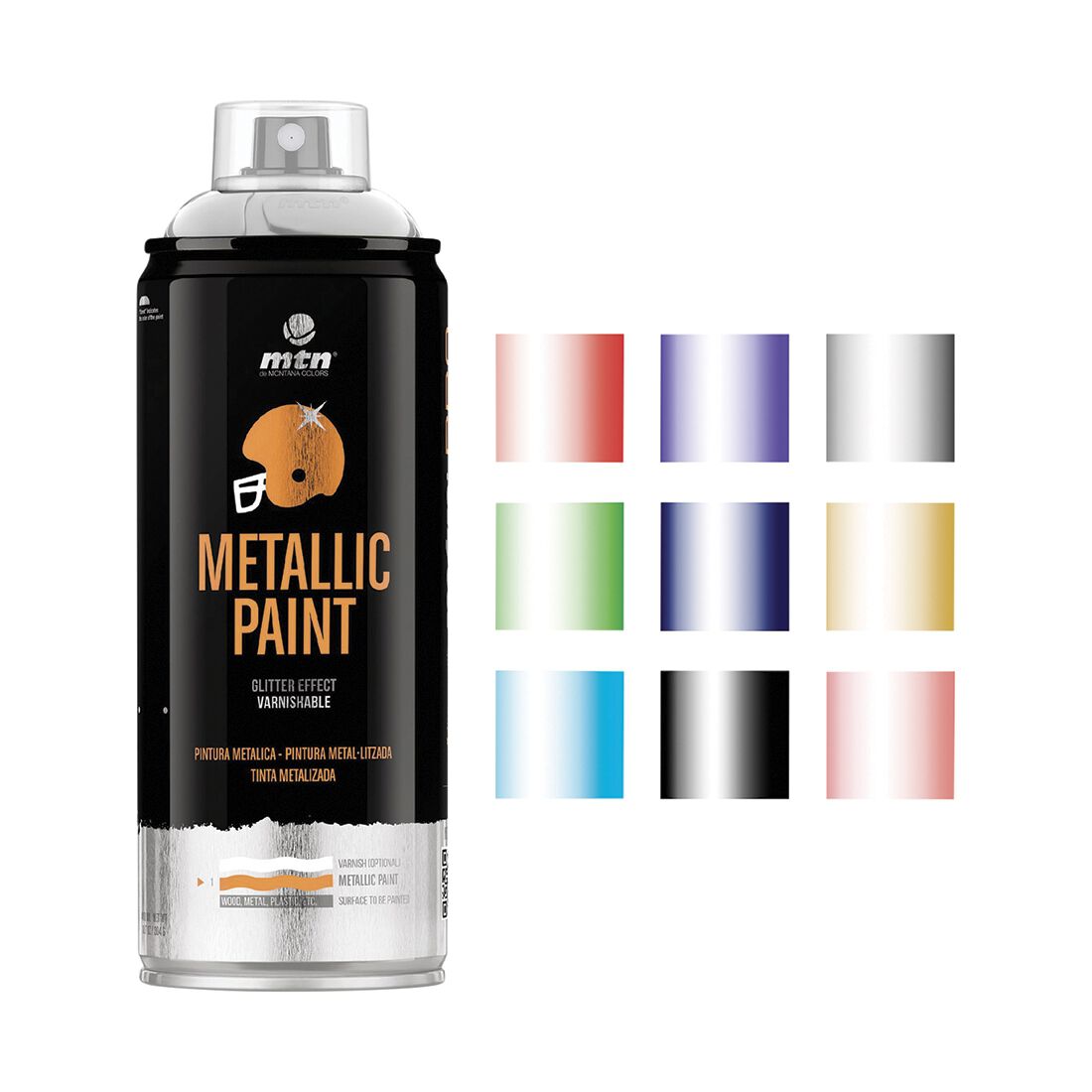 MTN Pro Metallic Aluminium Spray Paint 400mL, , scaau_hi-res