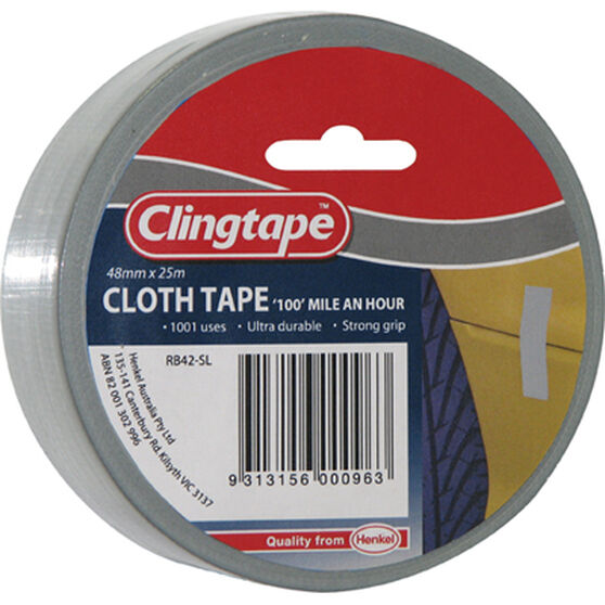 Clingtape Silver Cloth Tape 48mm x 25m, , scaau_hi-res
