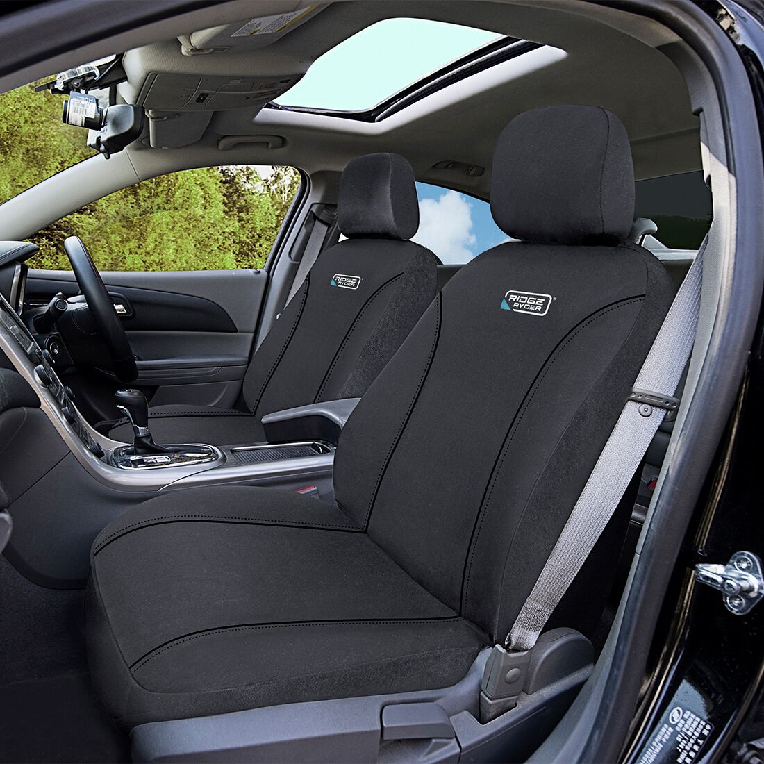 Ridge Ryder Canvas Seat Covers Charcoal/Black 30SAB, , scaau_hi-res