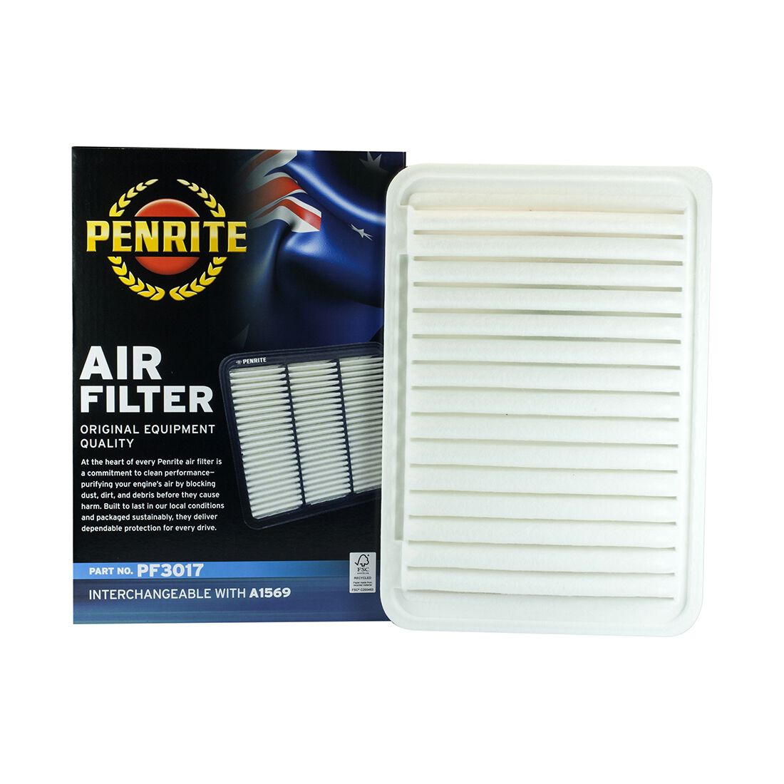 Penrite Air Filter PF3017 (Interchangeable with A1569), , scaau_hi-res