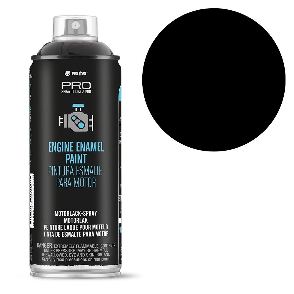 MTN PRO Engine Enamel Black Satin 400ml Spray Paint, , scaau_hi-res