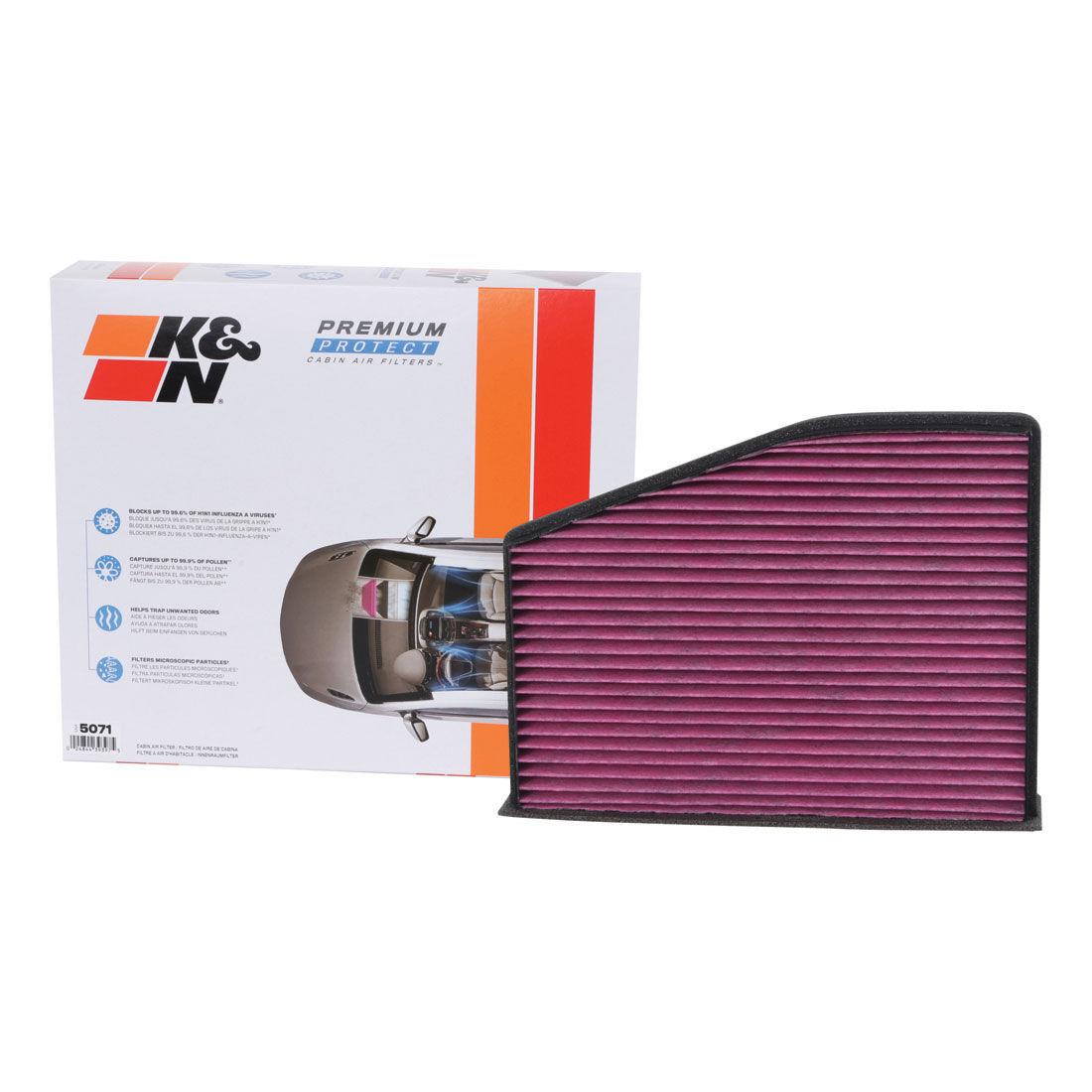 K&N Premium Disposable Cabin Air Filter - DVF5071, , scaau_hi-res