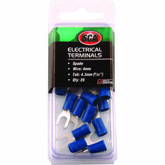 SCA Electrical Terminals - Spade, 4.3mm Blue, 20 Pack, , scaau_hi-res