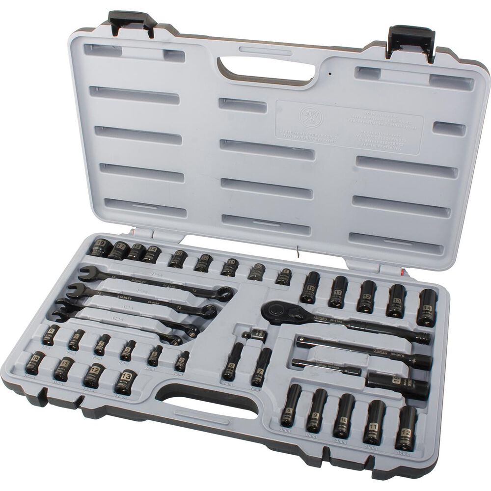 Stanley Socket Set 1 / 4 inch and 3 / 8 inch Drive, Metric, 40 Piece