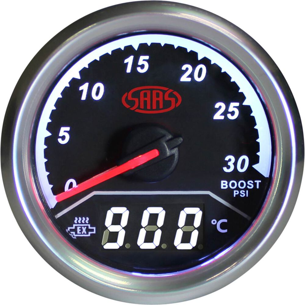Saas Dual Diesel Boost Exhaust Temperature Trax Gauge Black