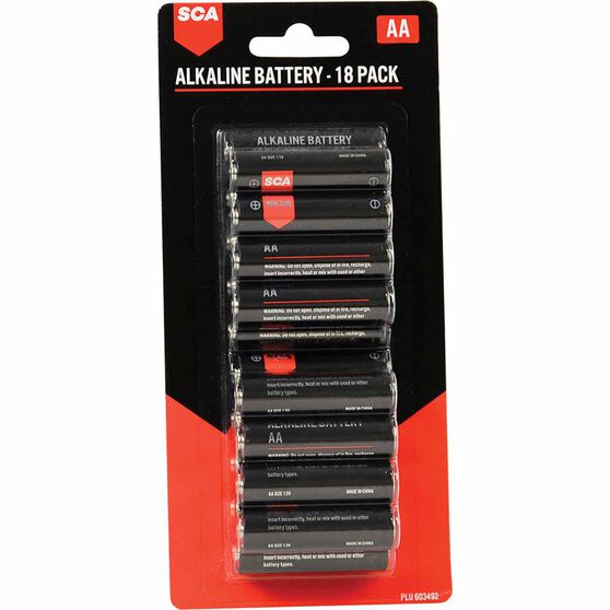 SCA Alkaline AA Batteries 18 Pack, , scaau_hi-res
