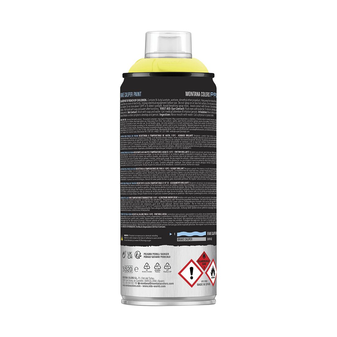 MTN Pro Yellow Brake Caliper Spray Paint 400mL, , scaau_hi-res