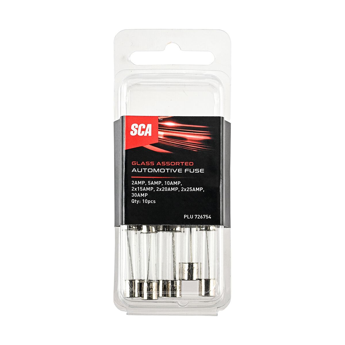SCA Automotive Fuses - Glass Assorted, 10 Pack, , scaau_hi-res