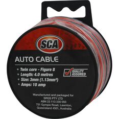 SCA Automotive Cable - Twin Core, 10 Amp 3mm x 4m, Black/ Red, , scaau_hi-res