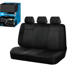 SCA Jacquard Seat Covers Black Adjustable Headrests Rear Bench, , scaau_hi-res