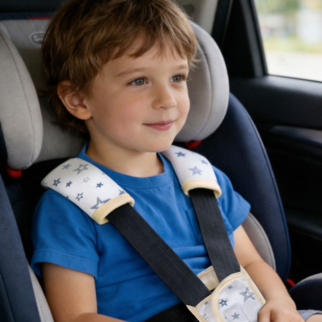 Cabin CrewKids Seat Belt Covers Star Yellow 3 Pack, , scaau_hi-res
