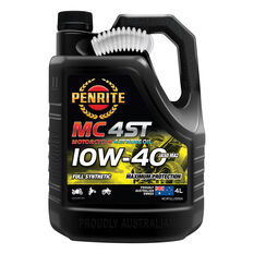 Penrite MC-4 Synthetic Motorcycle Oil - 10W-40 , 4 Litre, , scaau_hi-res