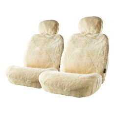 Gold Cloud Sheepskin Seat Covers - Bone, Adjustable Headrests, Size 30, Front Pair, Airbag Compatible, Bone, scaau_hi-res