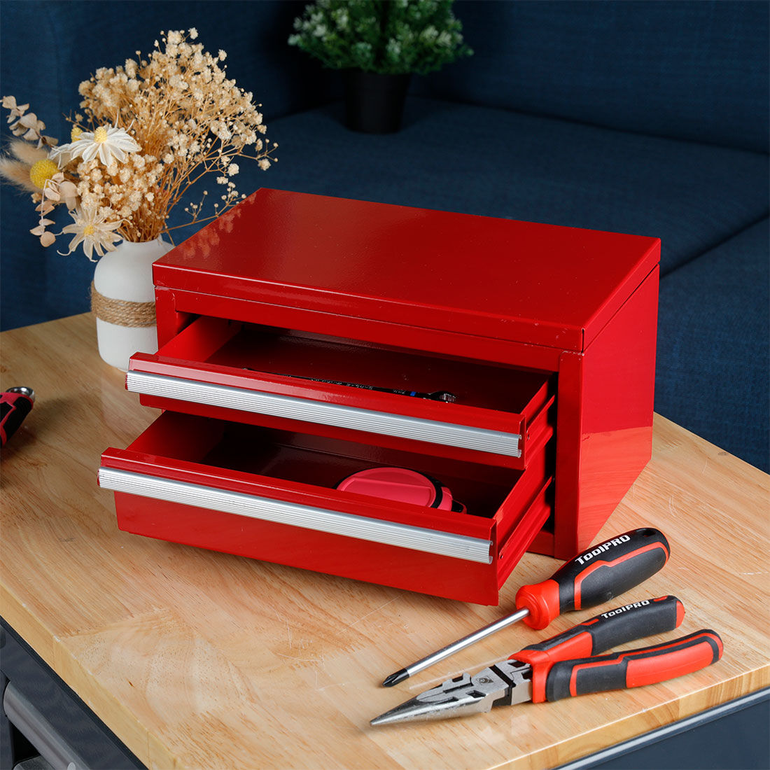 ToolPRO Mini Tool Chest 2 Drawer Red, , scaau_hi-res