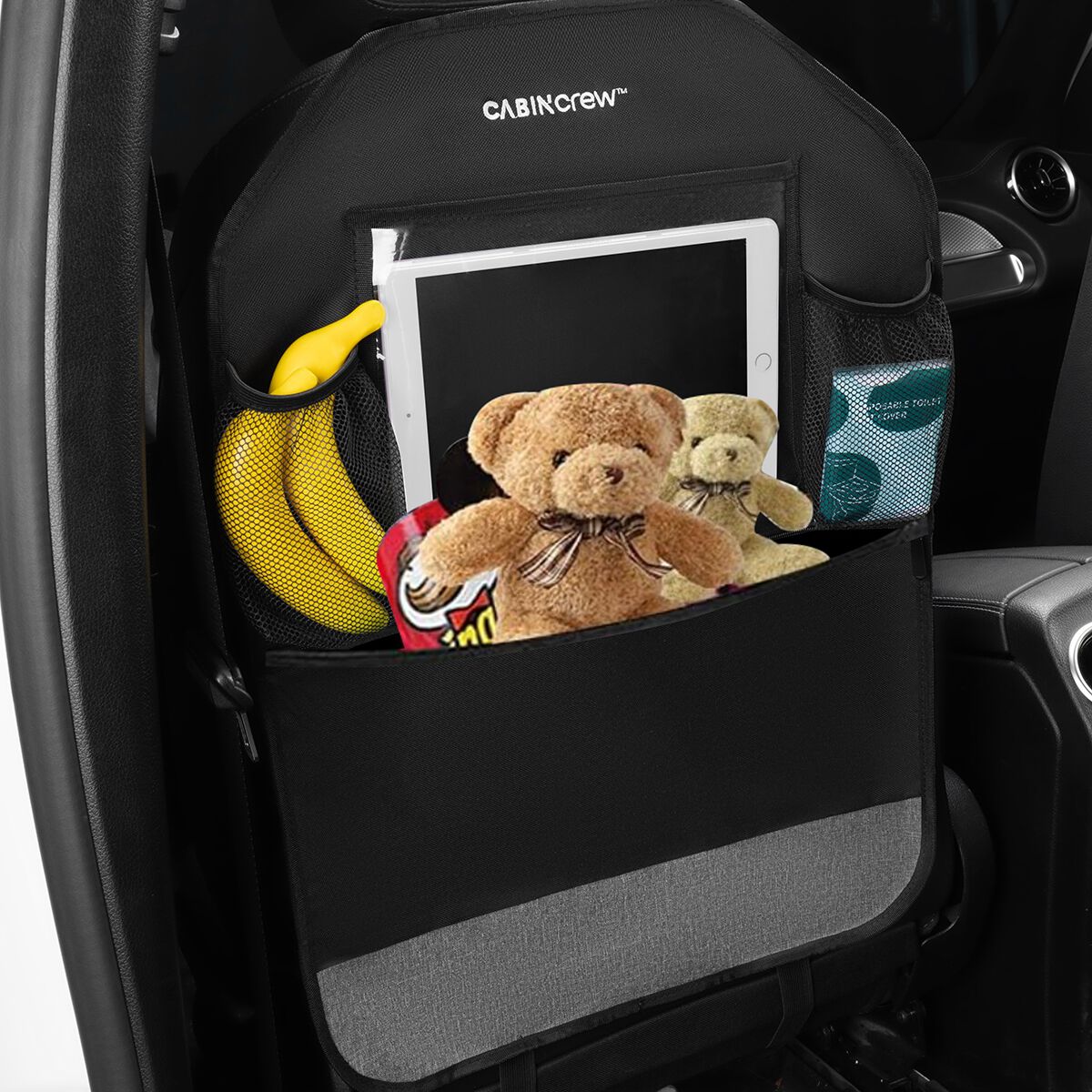 Cabin Crew Kids Repreve Scuff Protector & Organiser Black/Grey, , scaau_hi-res