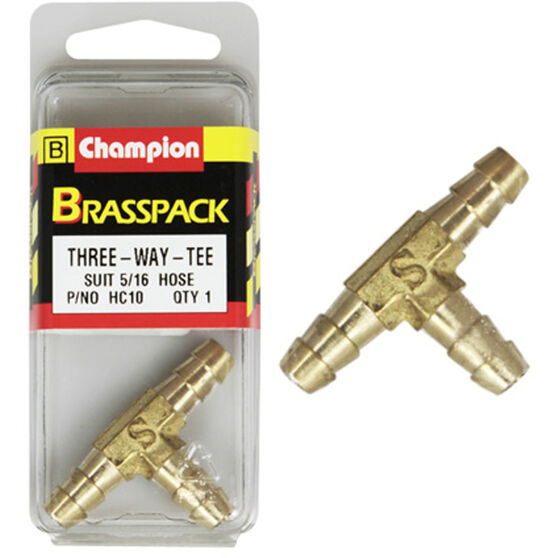Champion T Pieces - 5 / 16inch, Brass, , scaau_hi-res