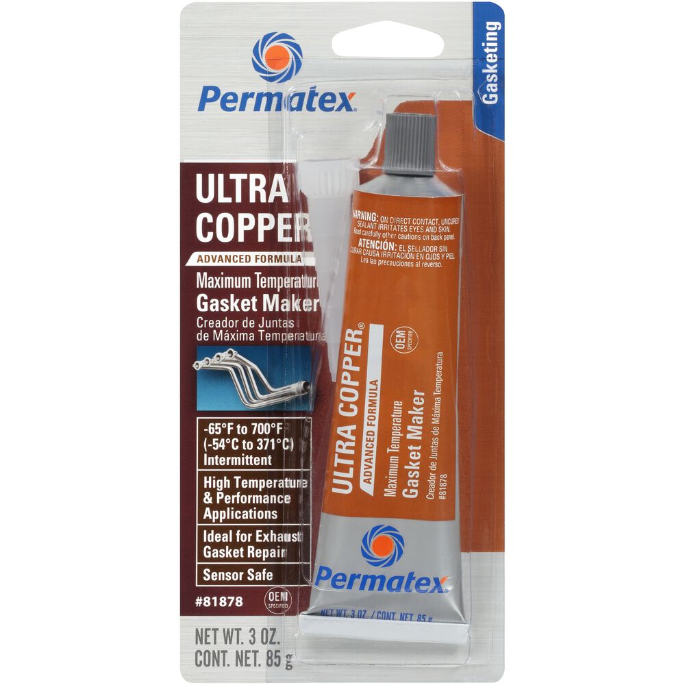 Permatex RTV Silicone Gasket Maker, Maximum Temperature Ultra Copper
