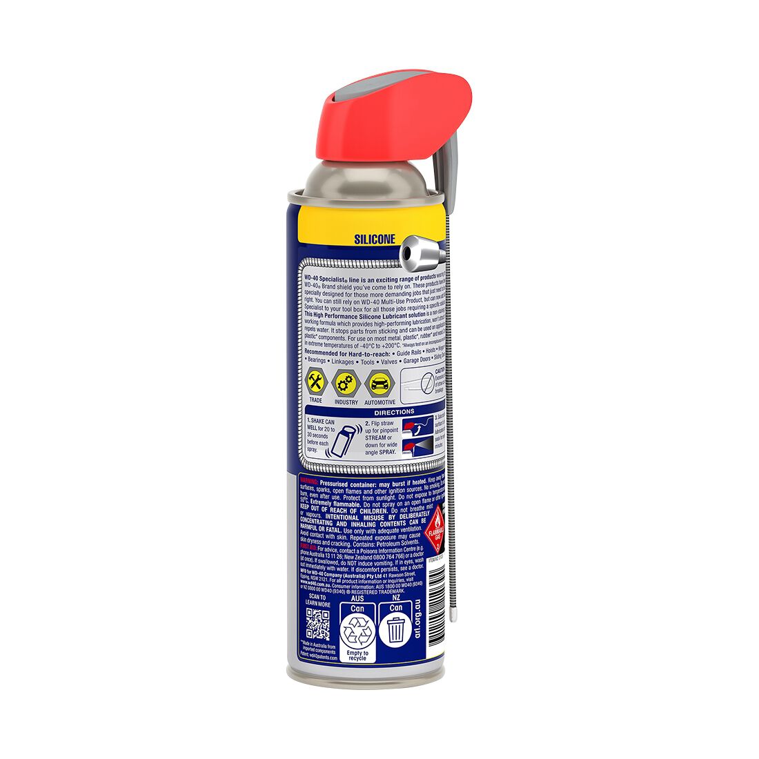 WD-40 Specialist High Performance Flexible Straw Silicone Spray - 300g, , scaau_hi-res