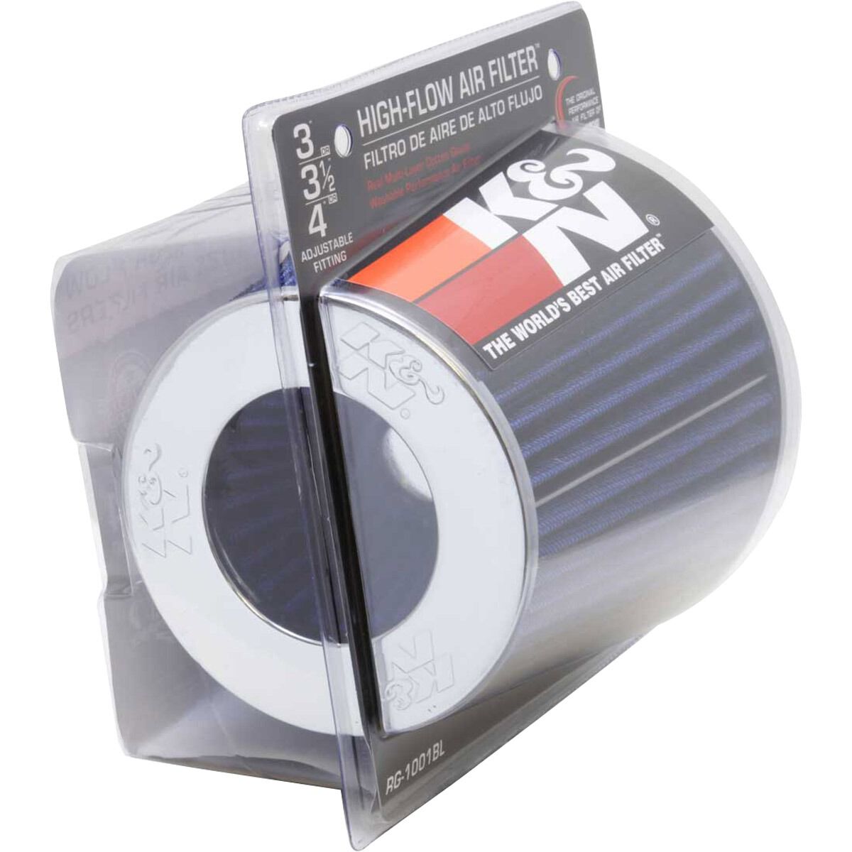K&N Universal Clamp-On Air Filter - Blue, RG-1001BL, , scaau_hi-res