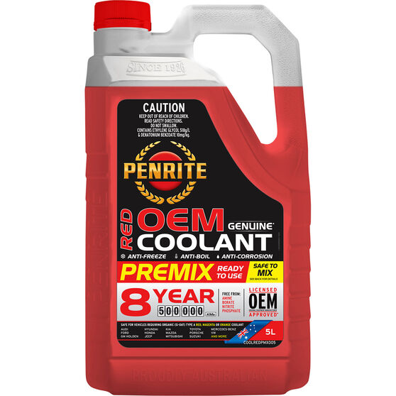 Penrite Red Long Life Anti Freeze / Anti Boil Premix Coolant - 5L, , scaau_hi-res