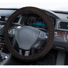 SCA Patterned Steering Wheel Cover - Black, 380mm Diameter, , scaau_hi-res