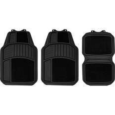 SCA Heavy Duty Combo PVC/Carpet Car Floor Mats - Set of 4, Black, , scaau_hi-res