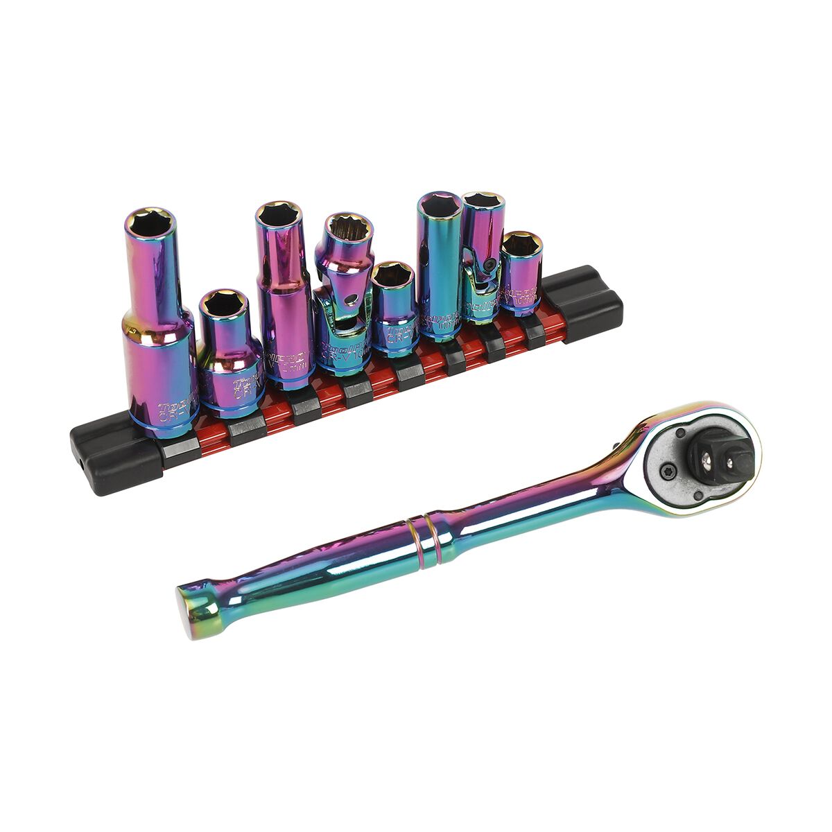 ToolPRO Ratchet & 10mm Sockets Set 9 Piece, , scaau_hi-res