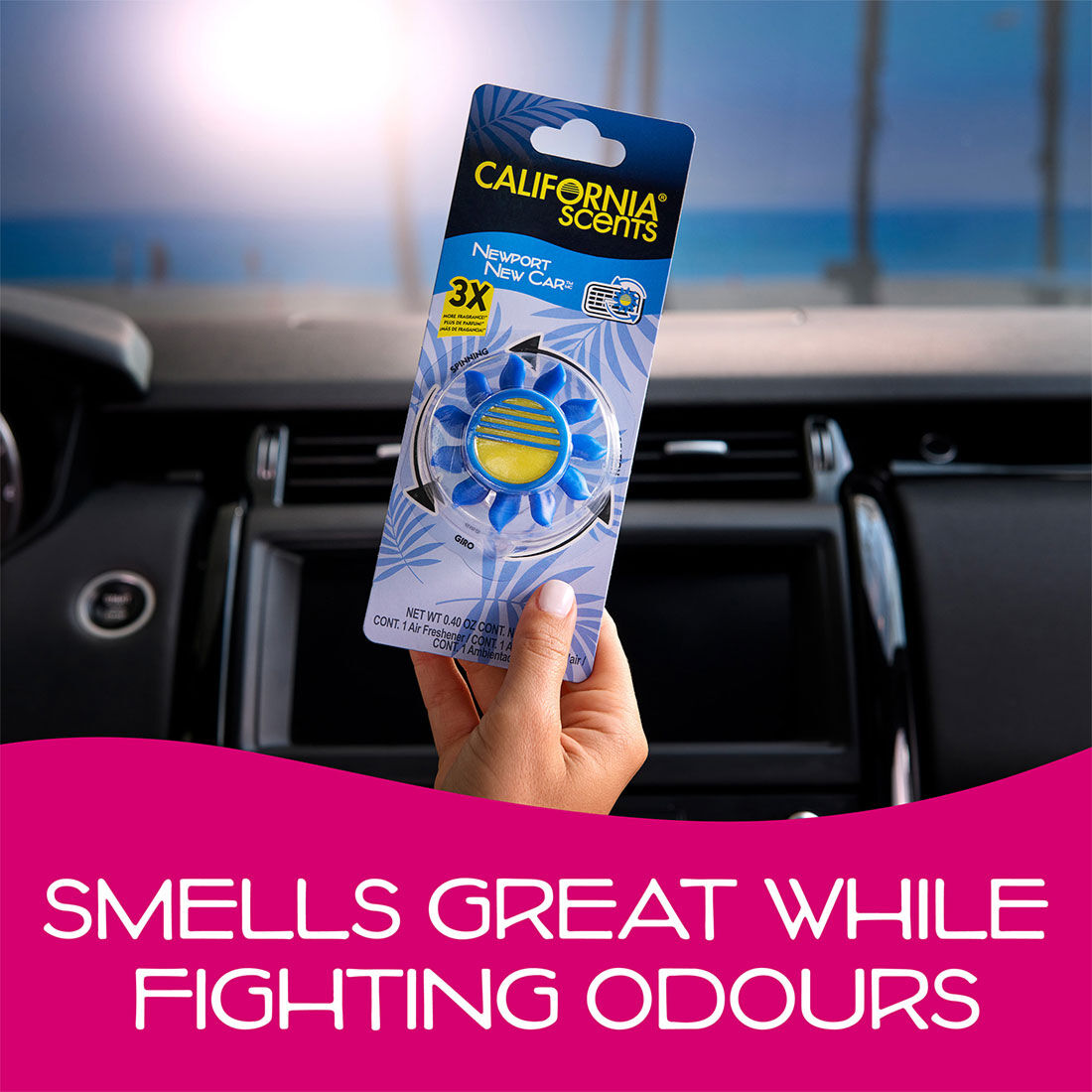 California Scents Novelty Sun Spinner Car Air Freshener Vent Clip, New Scent, , scaau_hi-res