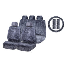 SCA Sheepskin 6 Piece Pack Charcoal Front and Rear Airbag Compatible, , scaau_hi-res