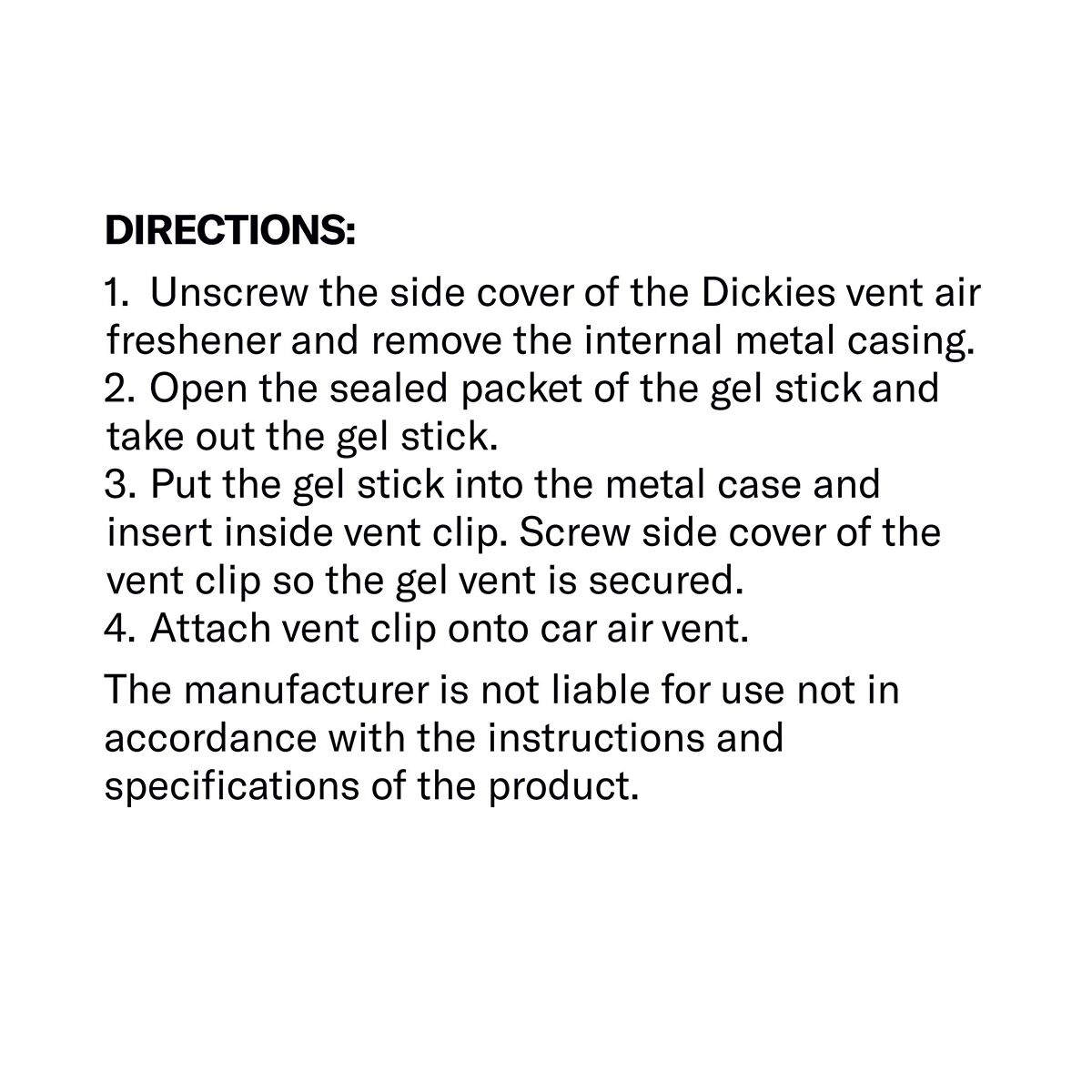 Original Dickies Vent Air Freshener &ndash; Vanilla, , scaau_hi-res