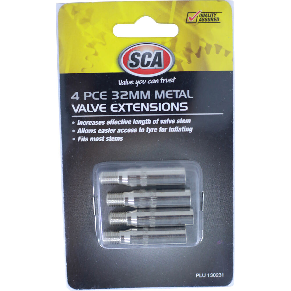 SCA Valve Extensions Metal, 32mm, 4 Piece Supercheap Auto