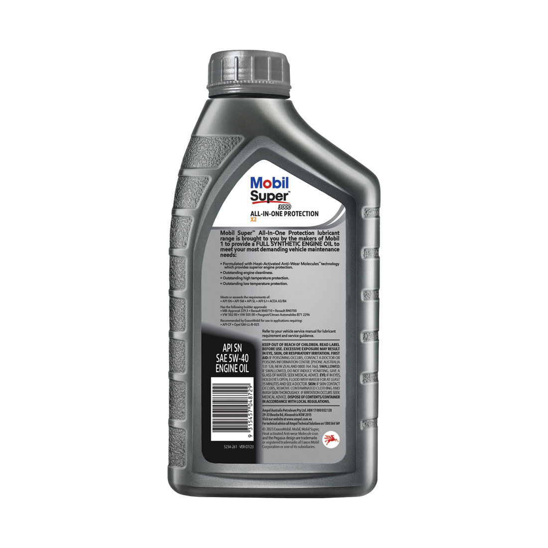 Mobil Super 3000 X2 Full Synthetic Engine Oil 5W-40 1L, , scaau_hi-res