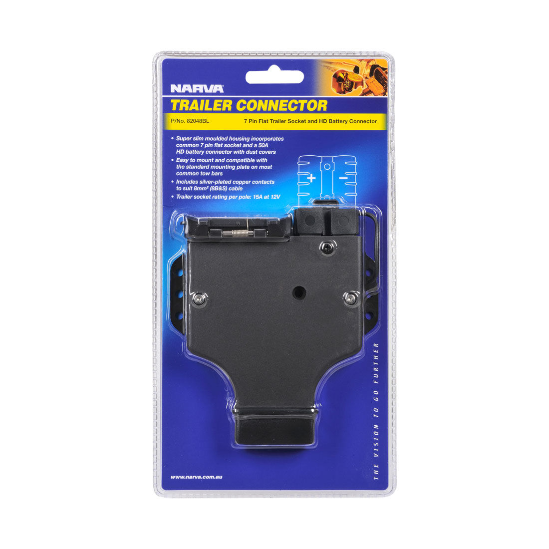 Narva 7 Pin Flat Trailer Socket H/D Connector, , scaau_hi-res