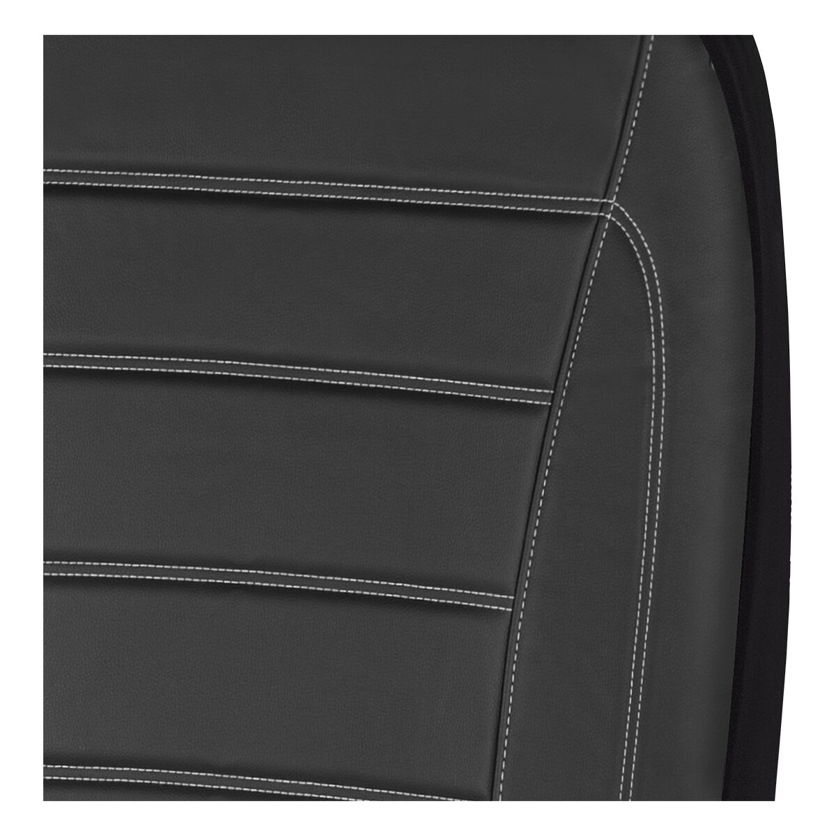 SCA Leather Look Seat Covers Black/White Adjustable Headrests Airbag Compatible 30SAB, , scaau_hi-res