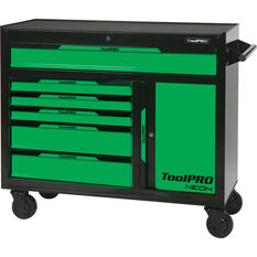 ToolPRO Neon Tool Cabinet Green 6 Drawer 42 Inch, , scaau_hi-res