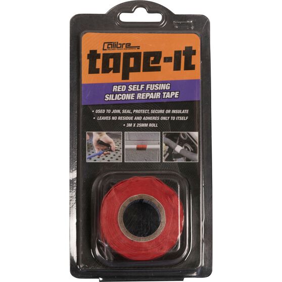 Calibre Tape-It  Self-Fusing Silicone Tape - Red, 3m x 25mm, , scaau_hi-res