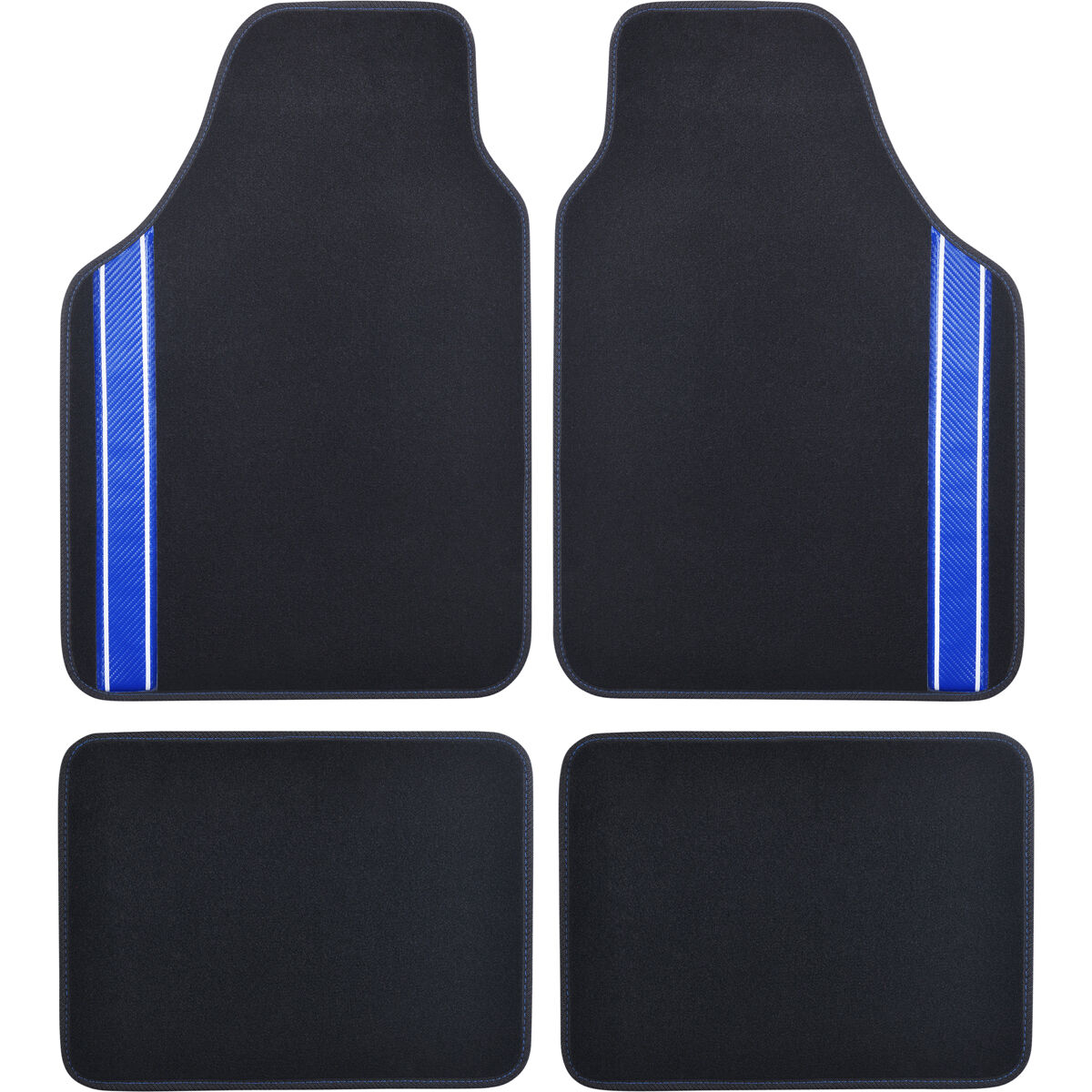 Black and 2025 blue car mats