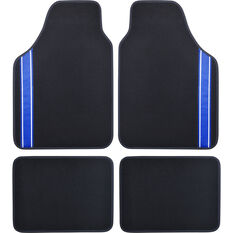 SCA Racing Car Floor Mat - Carpet, Black / Blue, Set of 4, , scaau_hi-res