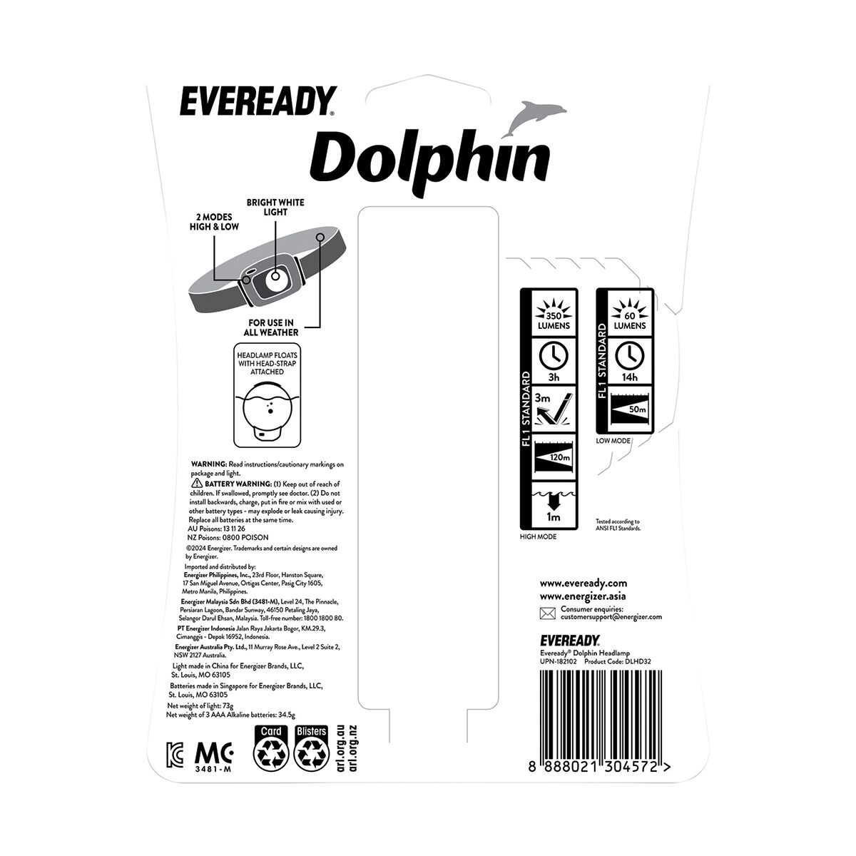 Eveready Dolphin Headlight 350 Lumens, , scaau_hi-res