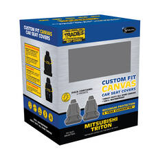 Tradies Canvas Ready Made Seat Covers Front Pair Grey suits Triton, , scaau_hi-res