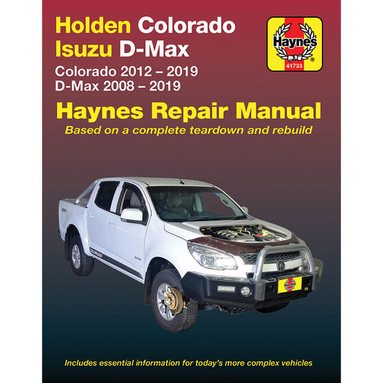 Haynes Repair Manual Holden Colorado RG 2012-2019, Isuzu D-Max 2008-2019 41733, , scaau_hi-res