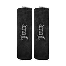 Juicy Couture Big Bling Steering Wheel Cover & Seat Belt Comforters Combo - Black, , scaau_hi-res