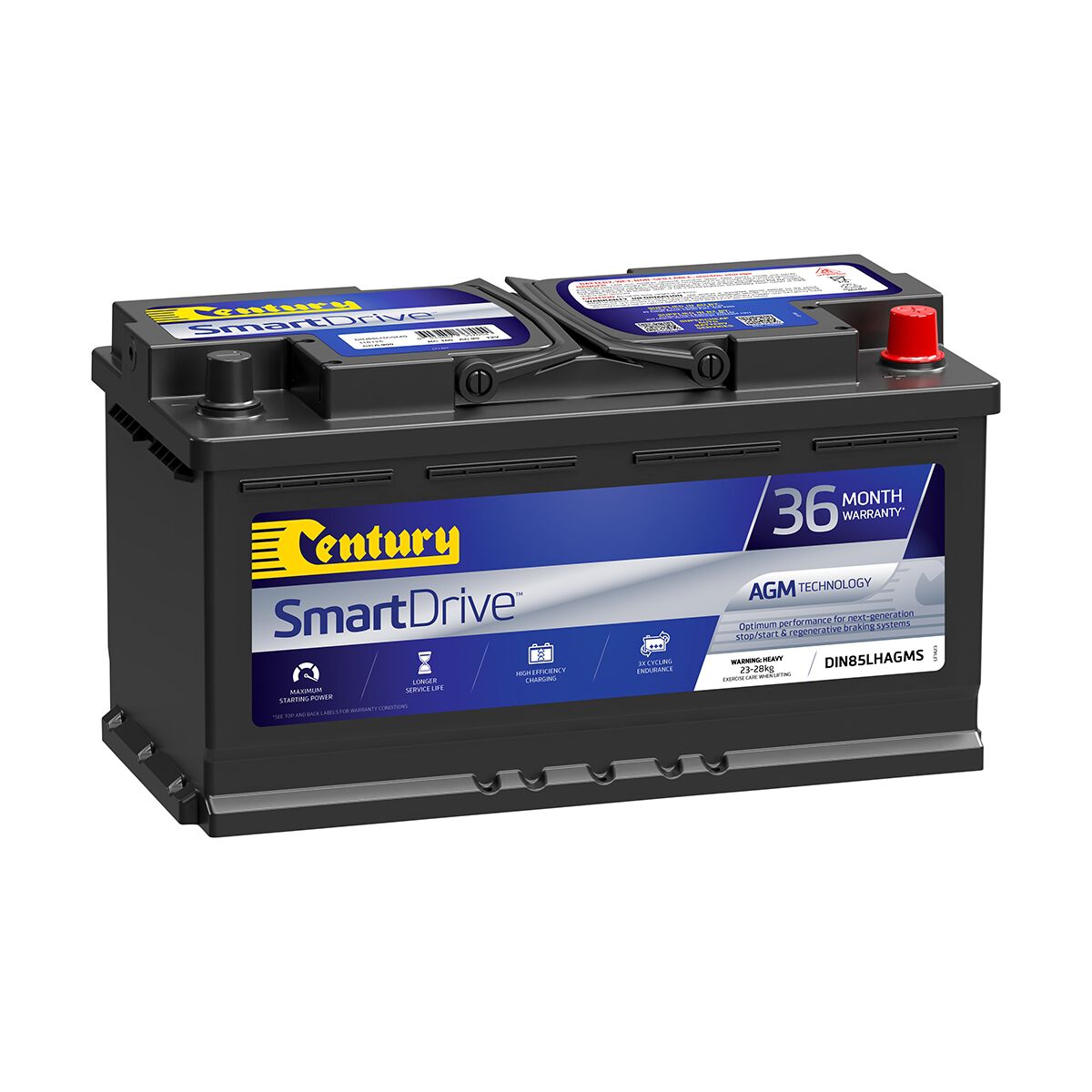Century SmartDrive Car Battery ISS Stop/Start AGM DIN85LHAGMS, Maintenance Free, 900CCA, , scaau_hi-res