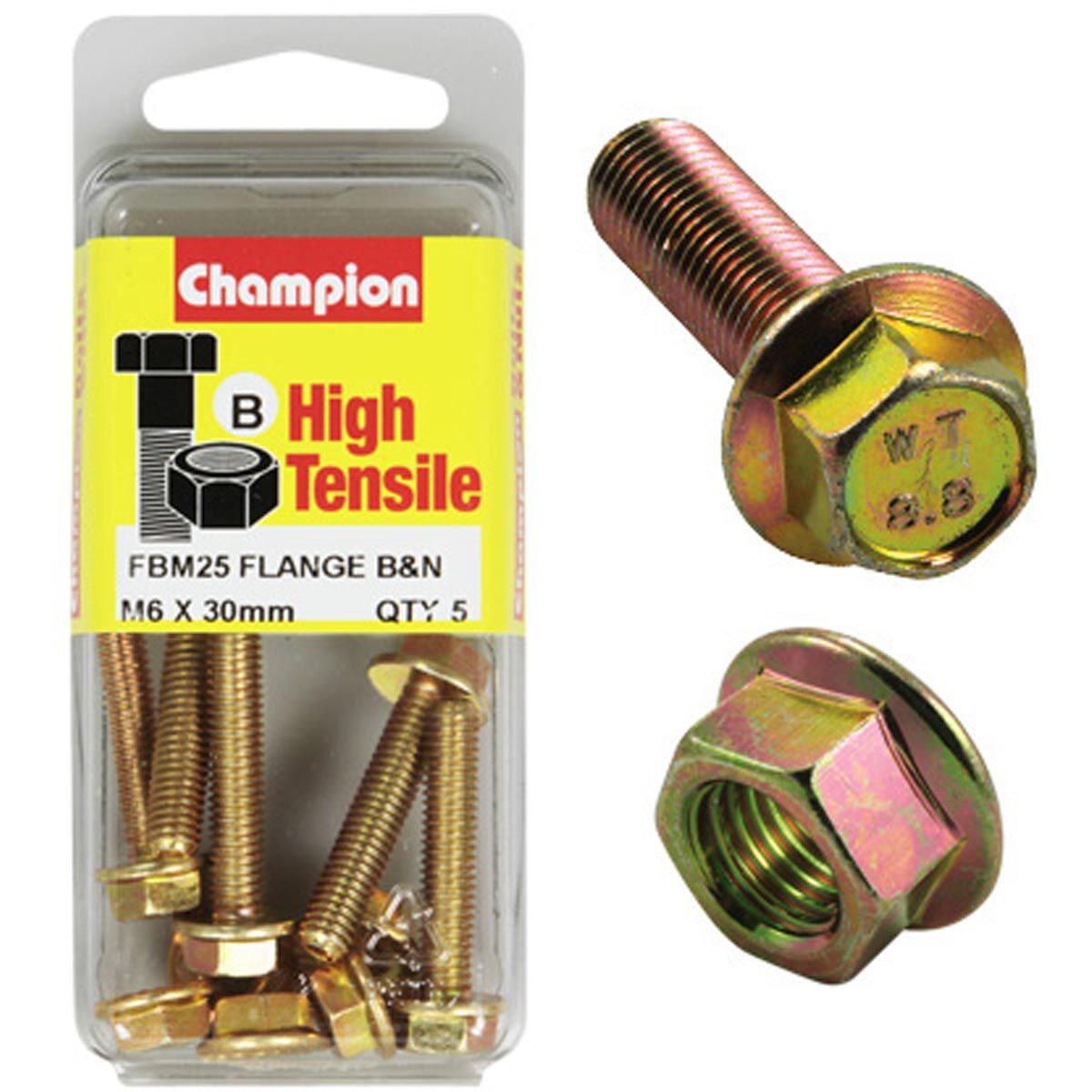 Champion Flange Bolts FBM25 M6x30, , scaau_hi-res